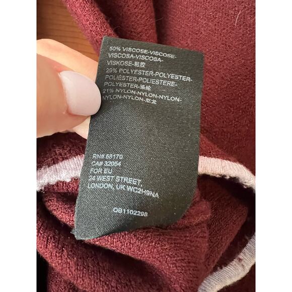 by Anthropologie Women's Lizzie Mock Neck Pullover Sweater Burgundy Size S - Picture 8 of 10